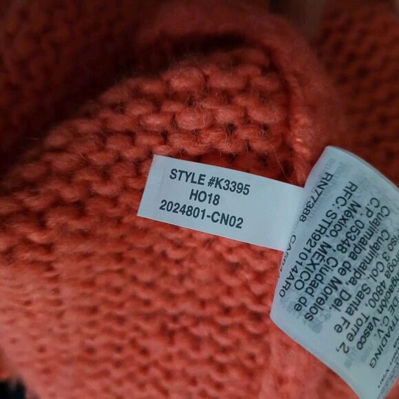 Madewell Sweater Womens XS Orange Knit Oversized Balloon Sleeves Wool Alpaca - Picture 6 of 9